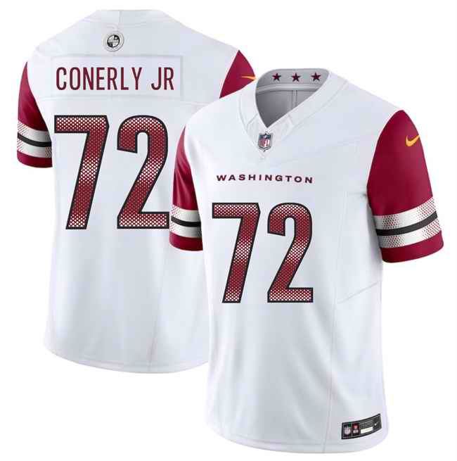 Men's Washington Commanders Josh Conerly Jr White 2025 Draft F.U.S.E. Vapor Limited Stitched Football Jersey